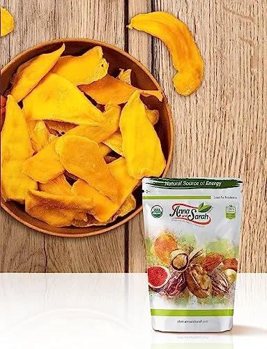 Dried Organic Mango, No Sugar Added, No Preservatives, Al-Natural, Premium Quality in Resealable bag