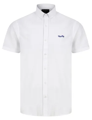 Elbury 2 Short Sleeve Cotton Twill Shirt in Bright White  - Tokyo Laundry