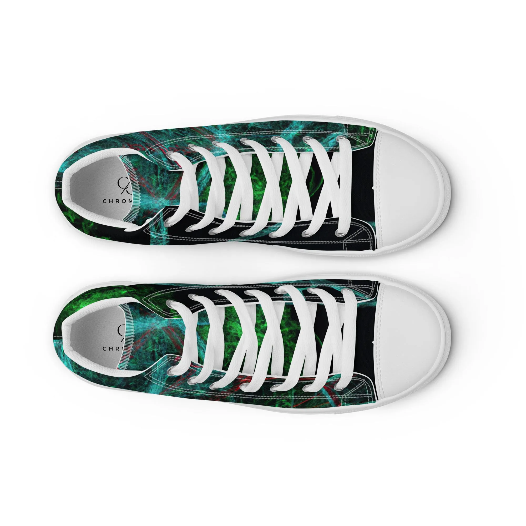 Elevate Your Style: Unique Dark Green Abstract High Tops | Limited Edition