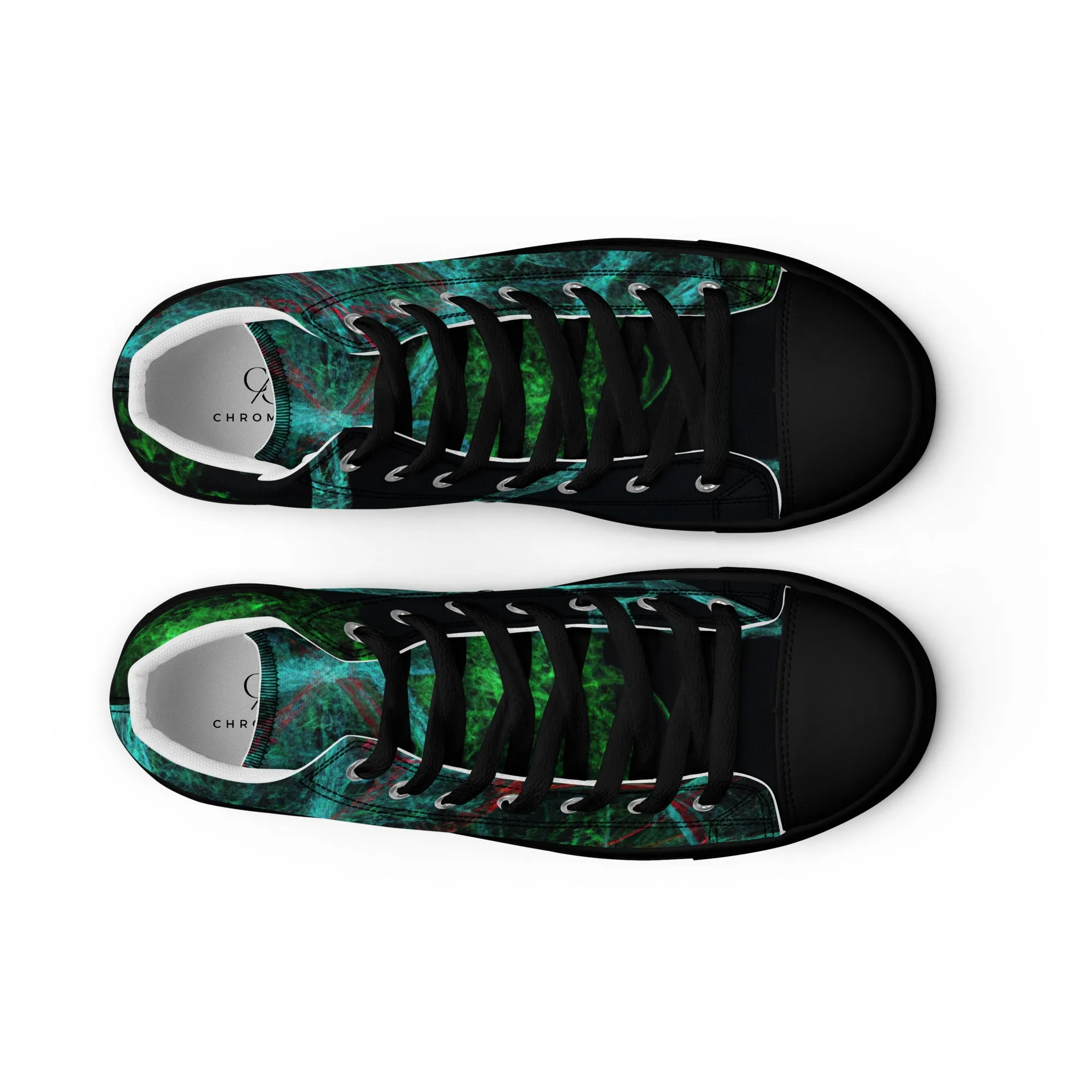 Elevate Your Style: Unique Dark Green Abstract High Tops | Limited Edition