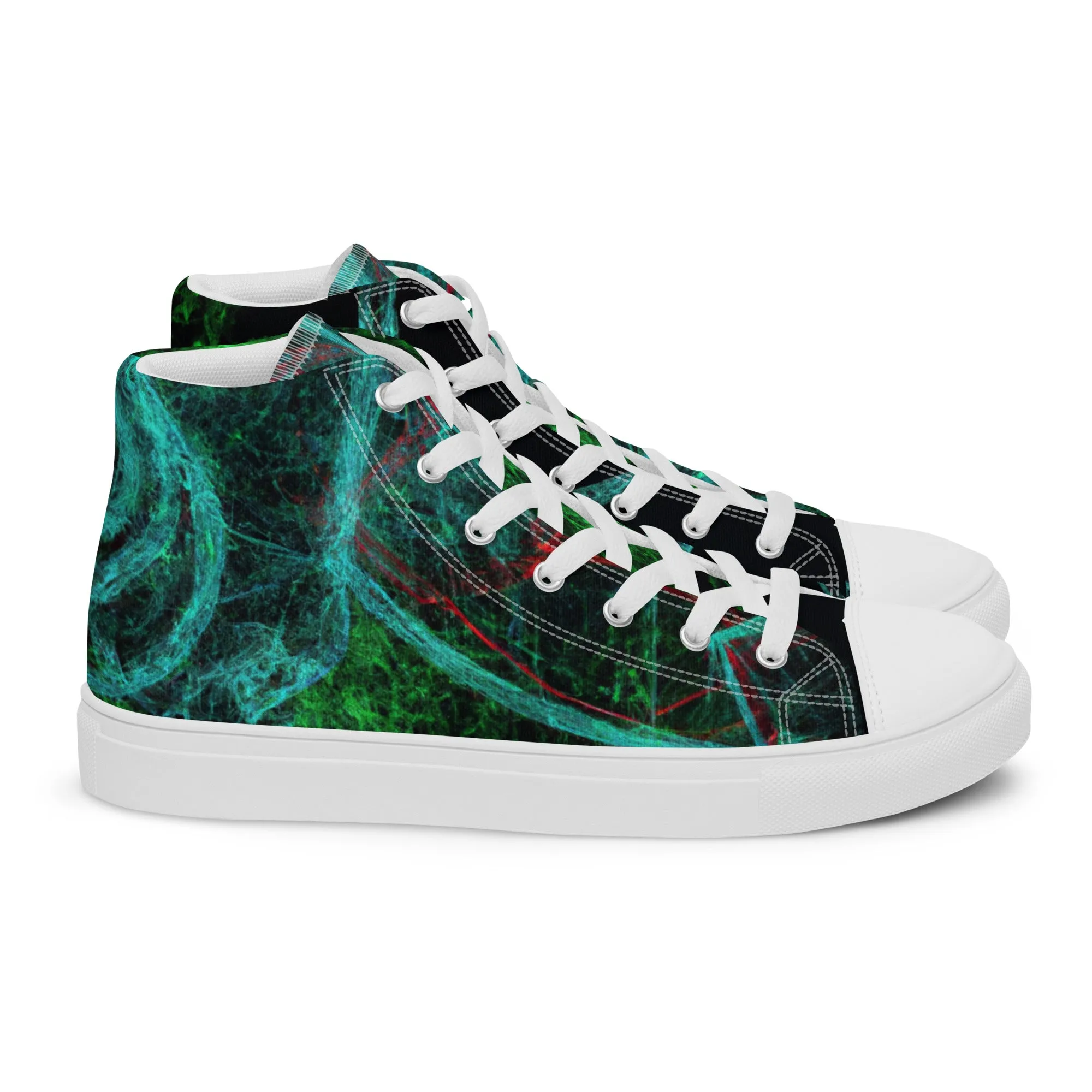 Elevate Your Style: Unique Dark Green Abstract High Tops | Limited Edition