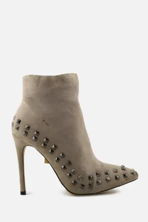 European Brand Zipper Stilettos Ankle Boots | Suede