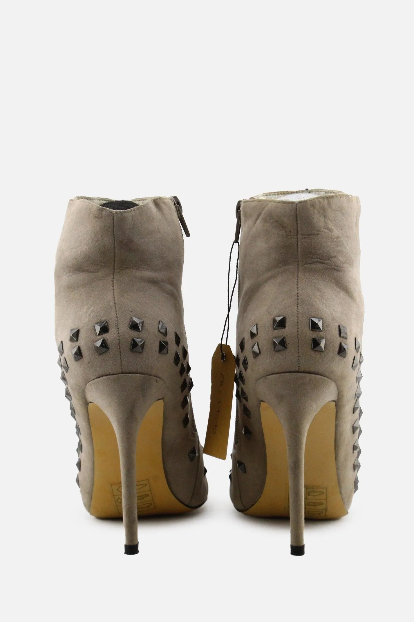 European Brand Zipper Stilettos Ankle Boots | Suede