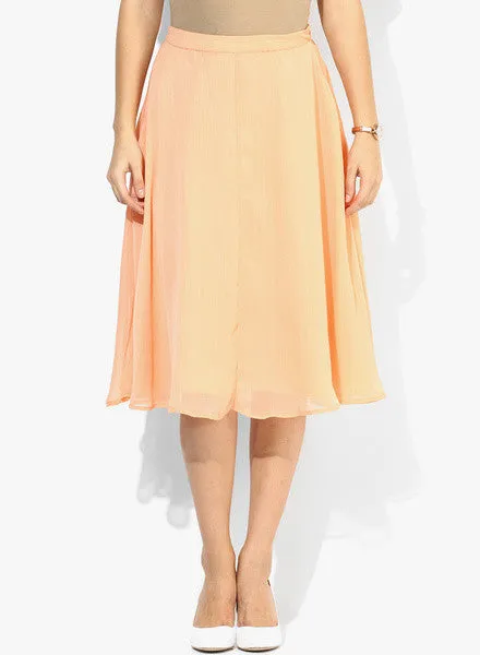 Femella Peach Semi Flared Skirt