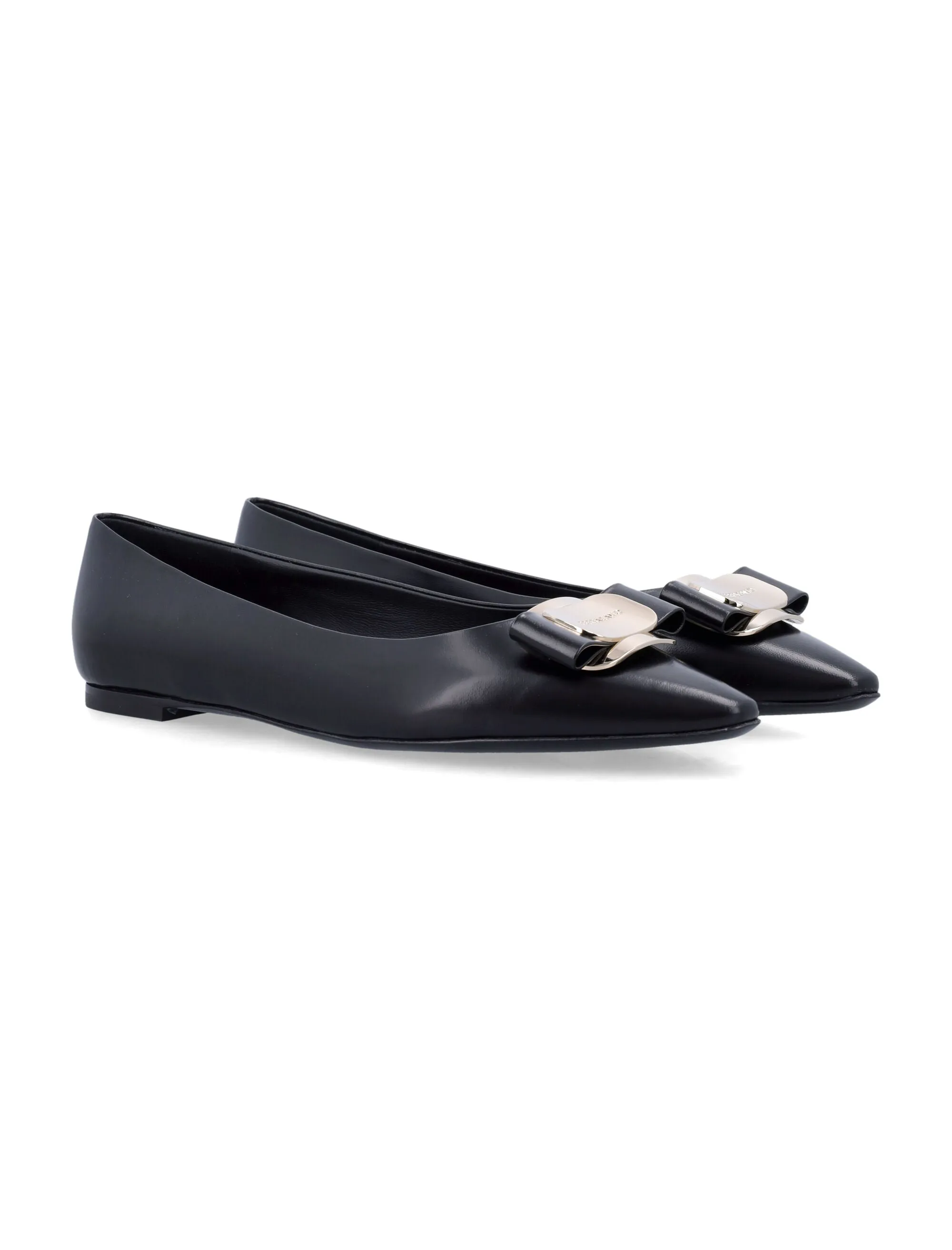 Ferragamo Elegant Mini Ballet Flats with Metal Accent