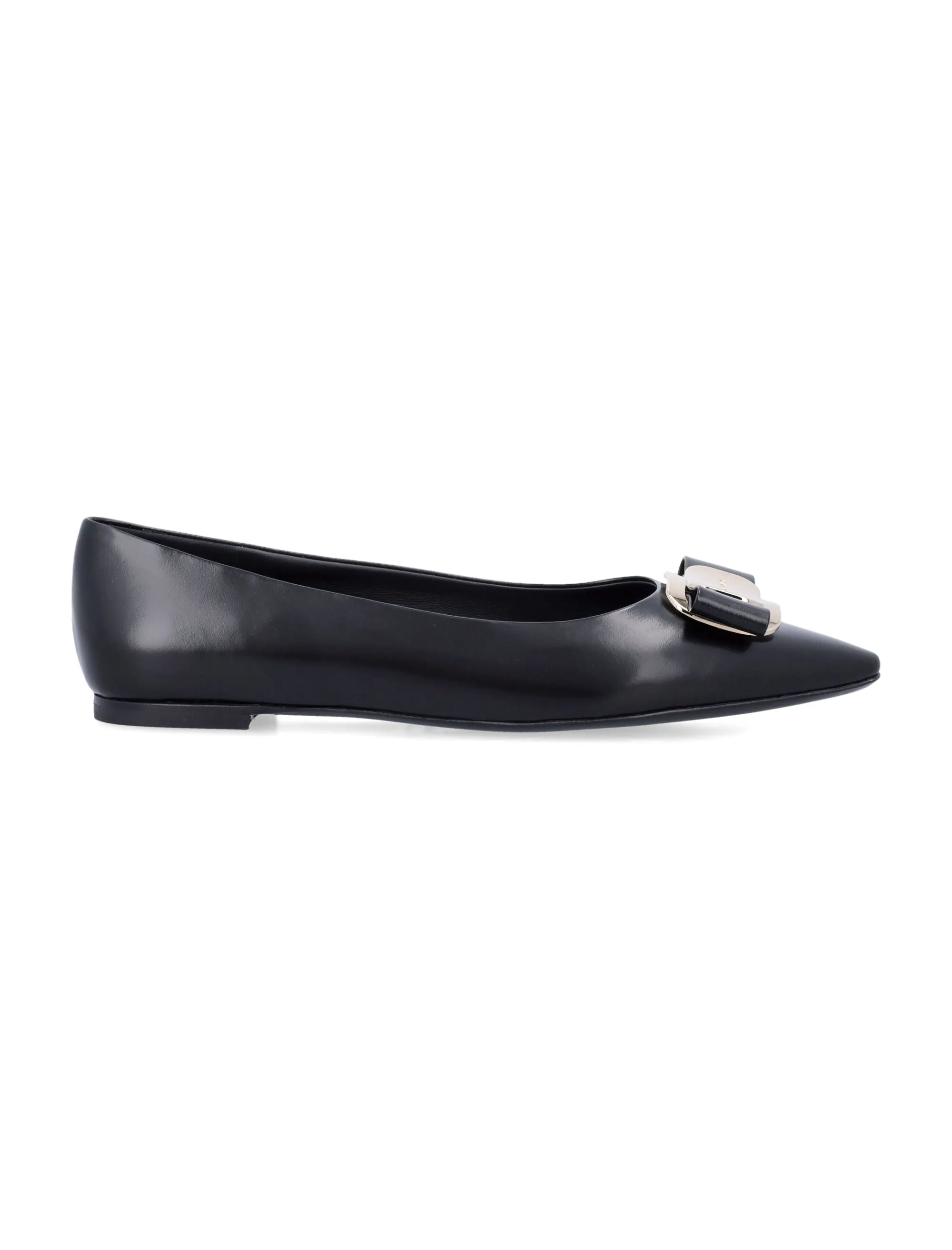 Ferragamo Elegant Mini Ballet Flats with Metal Accent