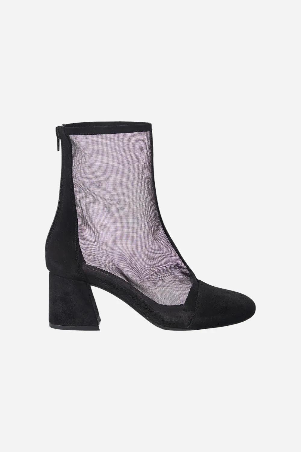 Free People Shoes Wisteria Mesh Boots in Black Suede