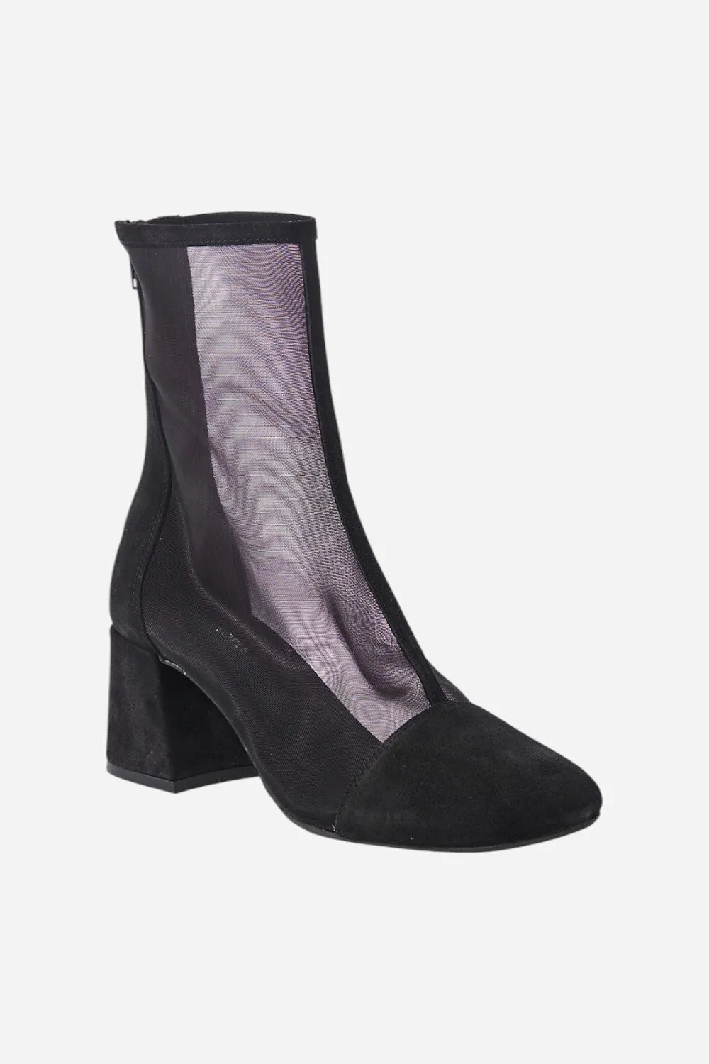 Free People Shoes Wisteria Mesh Boots in Black Suede