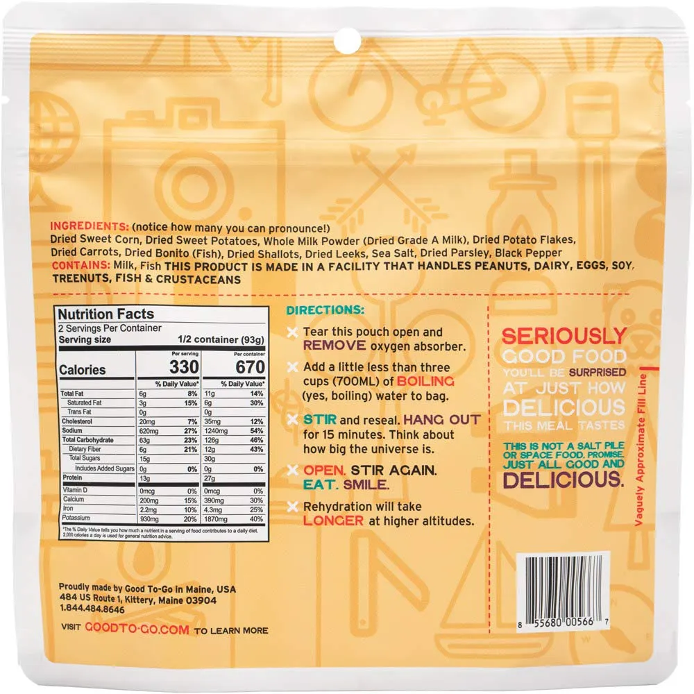 Good to-Go Dehydrated New England Corn Chowdah - Double Serving Pouch