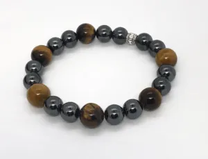 Hematite and Tigers Eye Stretchy Bracelet