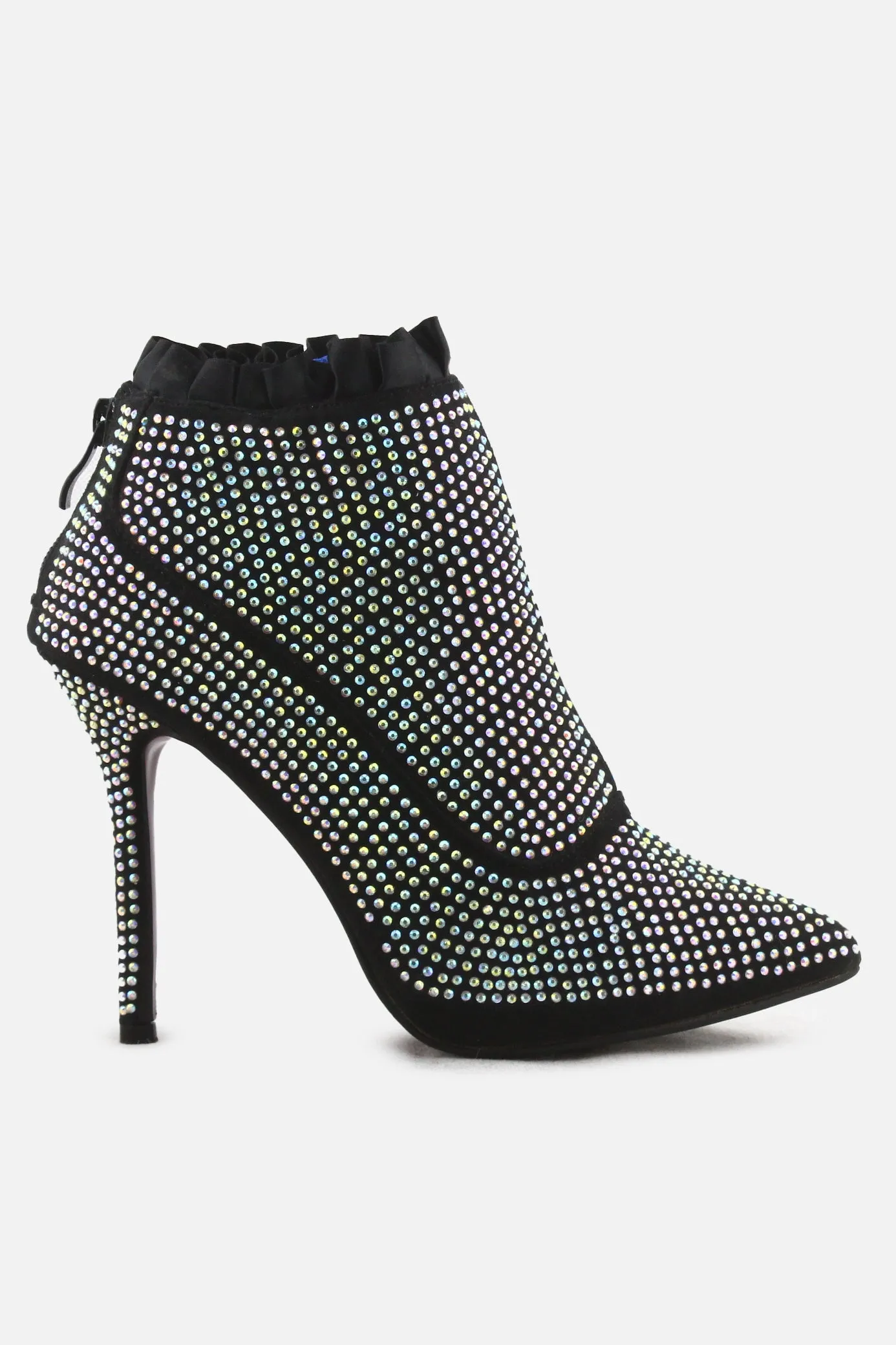 Jumex Zipper Stilettos Heels Ankle Boots | Textile