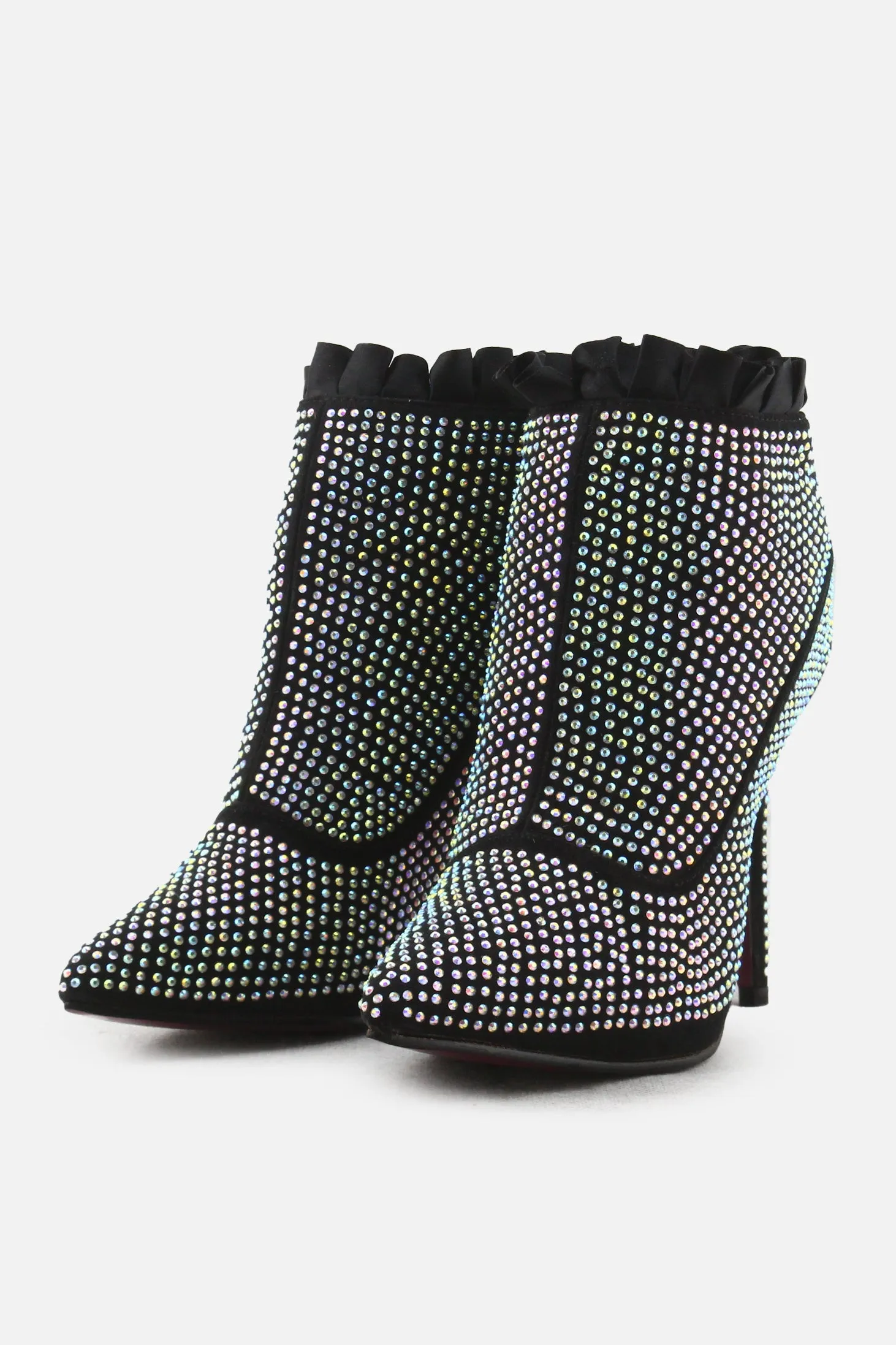 Jumex Zipper Stilettos Heels Ankle Boots | Textile