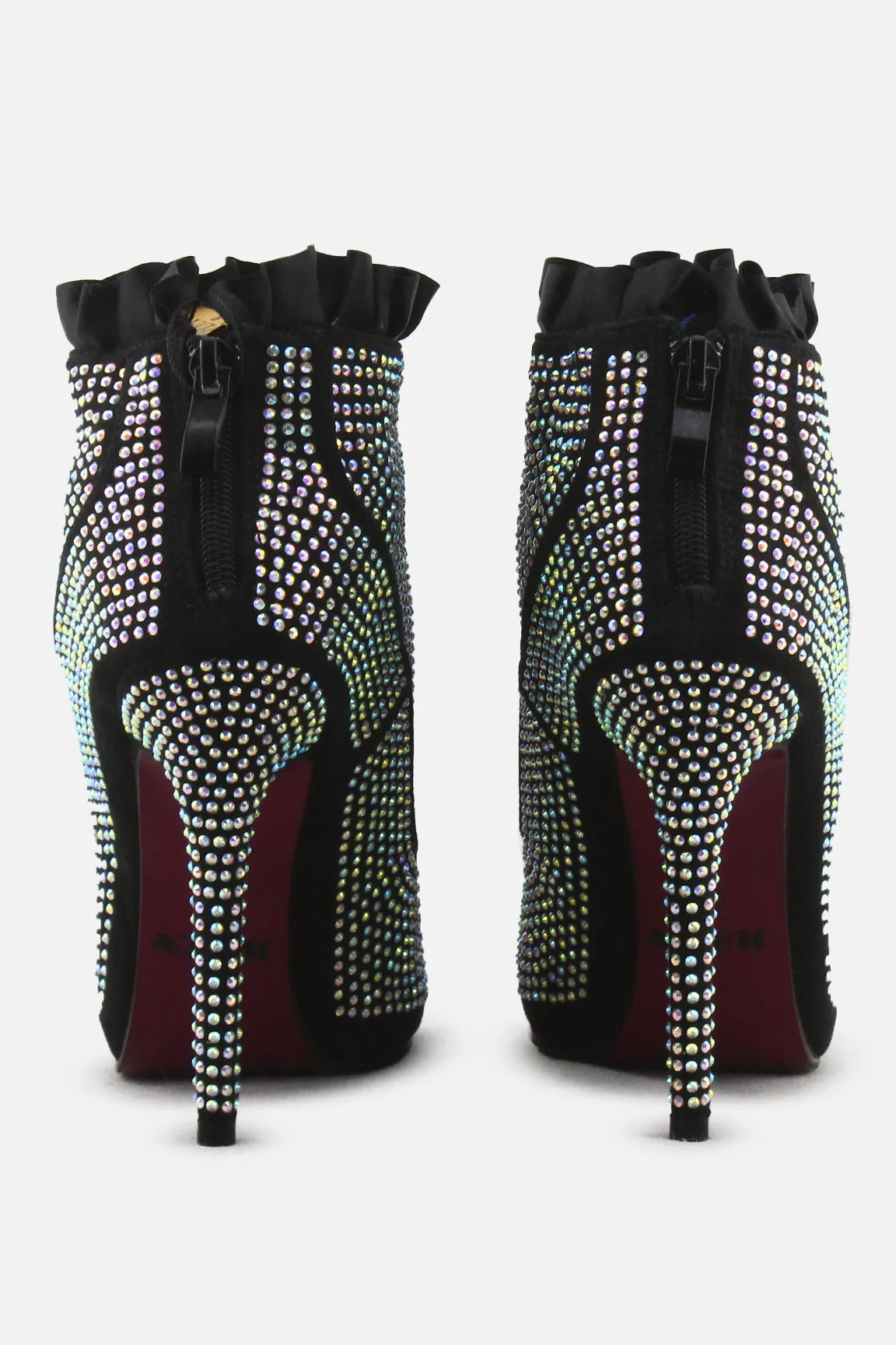 Jumex Zipper Stilettos Heels Ankle Boots | Textile