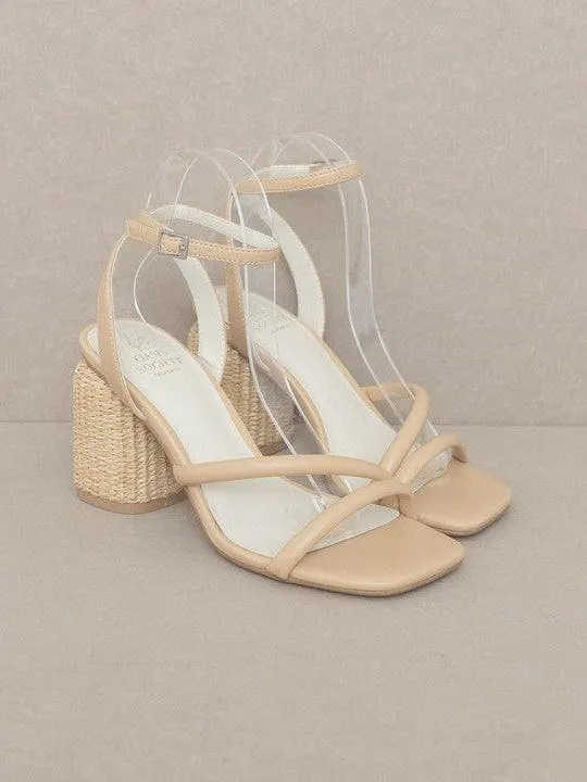 Just Beachy Strappy Raffia Mule Heels