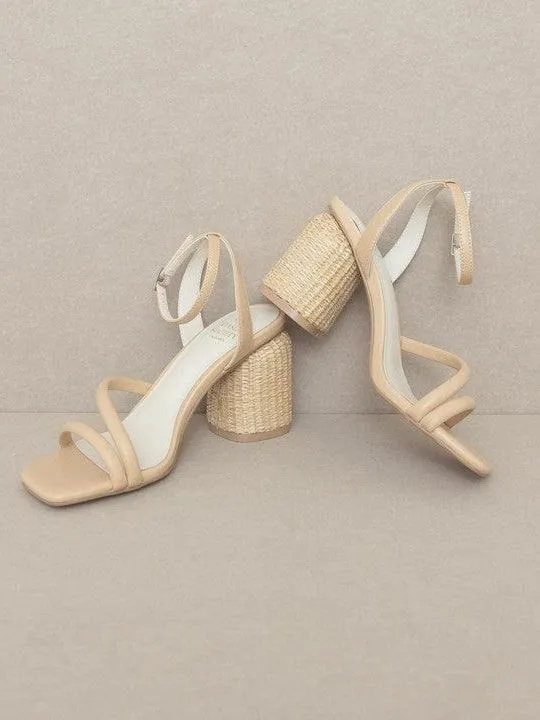 Just Beachy Strappy Raffia Mule Heels