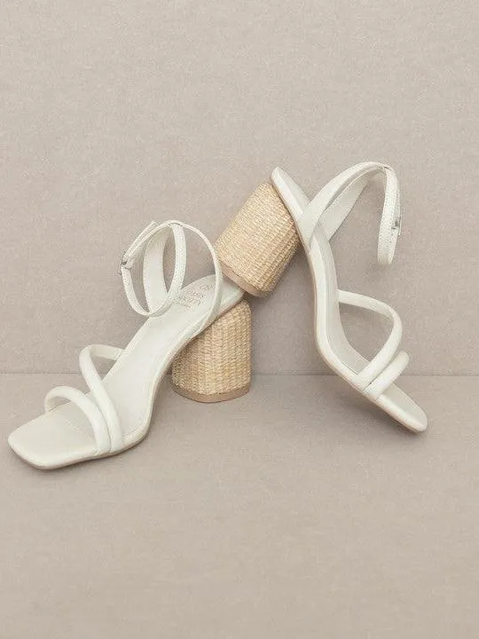 Just Beachy Strappy Raffia Mule Heels