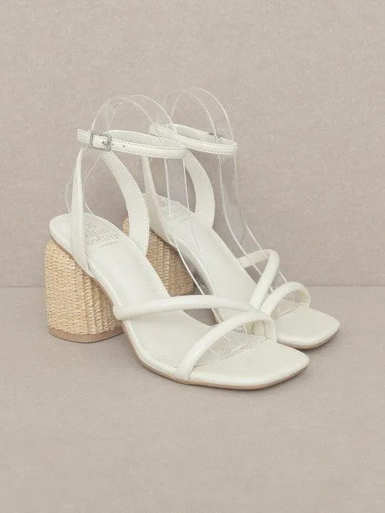 Just Beachy Strappy Raffia Mule Heels