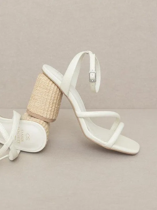 Just Beachy Strappy Raffia Mule Heels