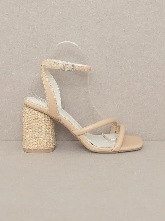 Just Beachy Strappy Raffia Mule Heels