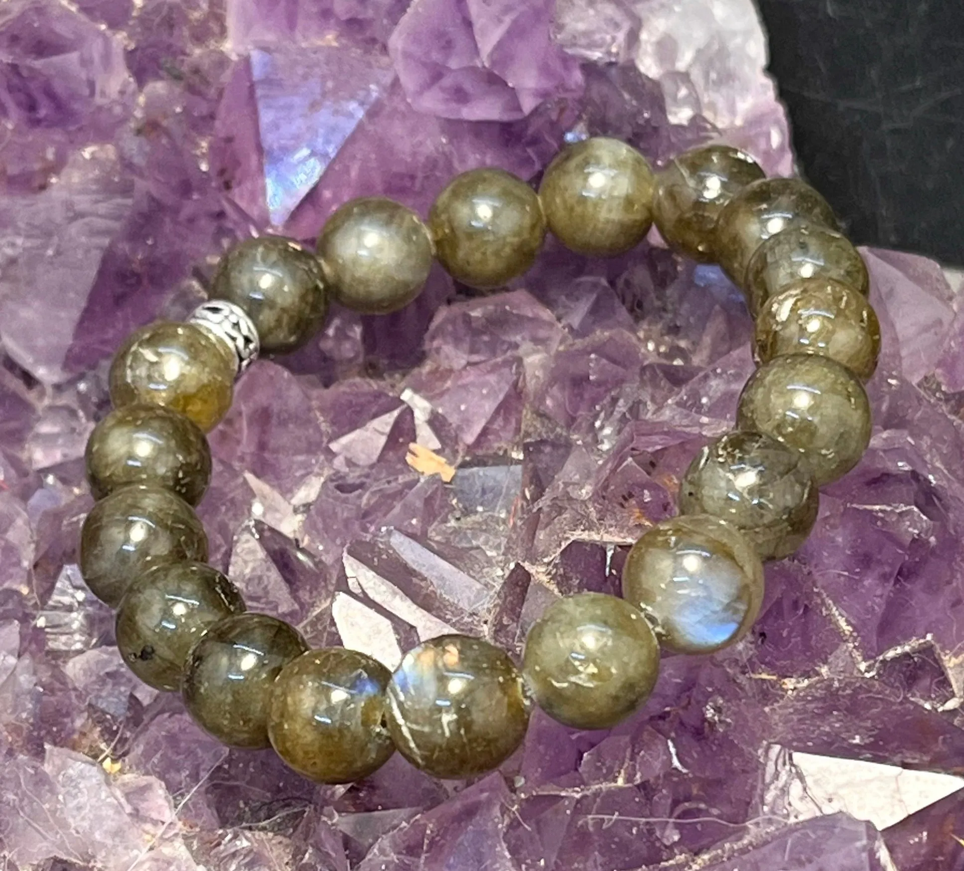 Labradorite 10mm Stretchy Bracelet