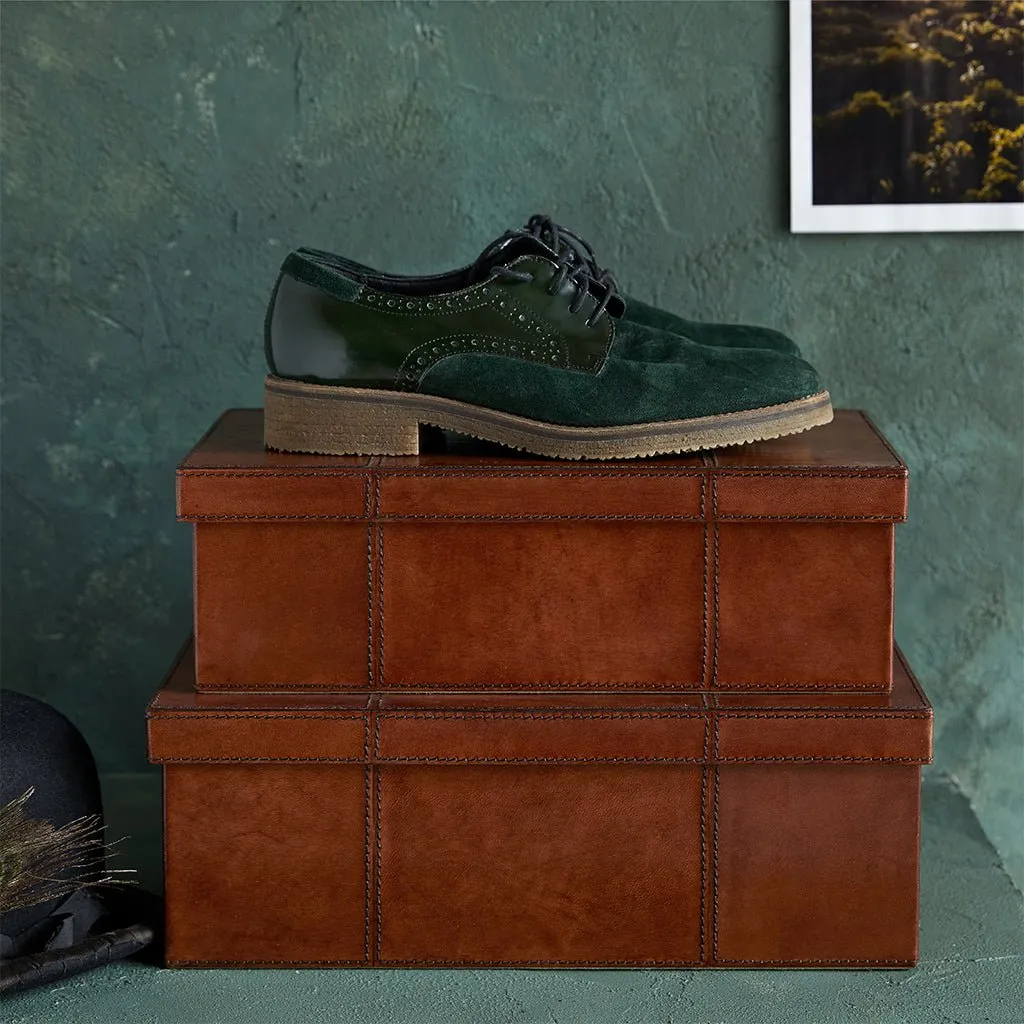 Leather Shoe Storage Box - Two Sizes