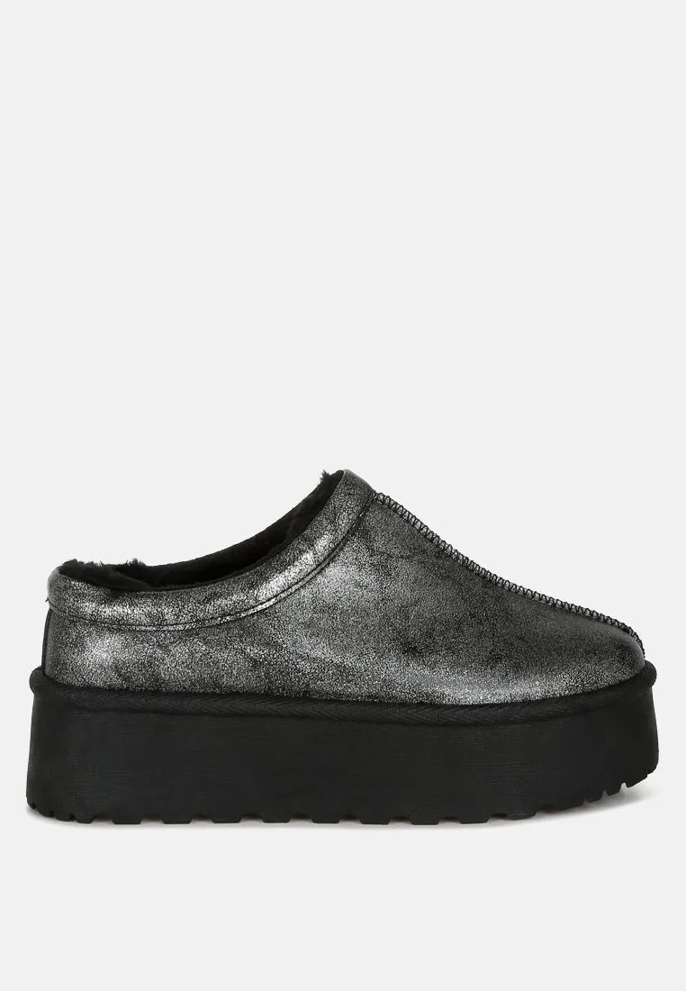 Lottys Faux Leather Platform Classic Slip-On