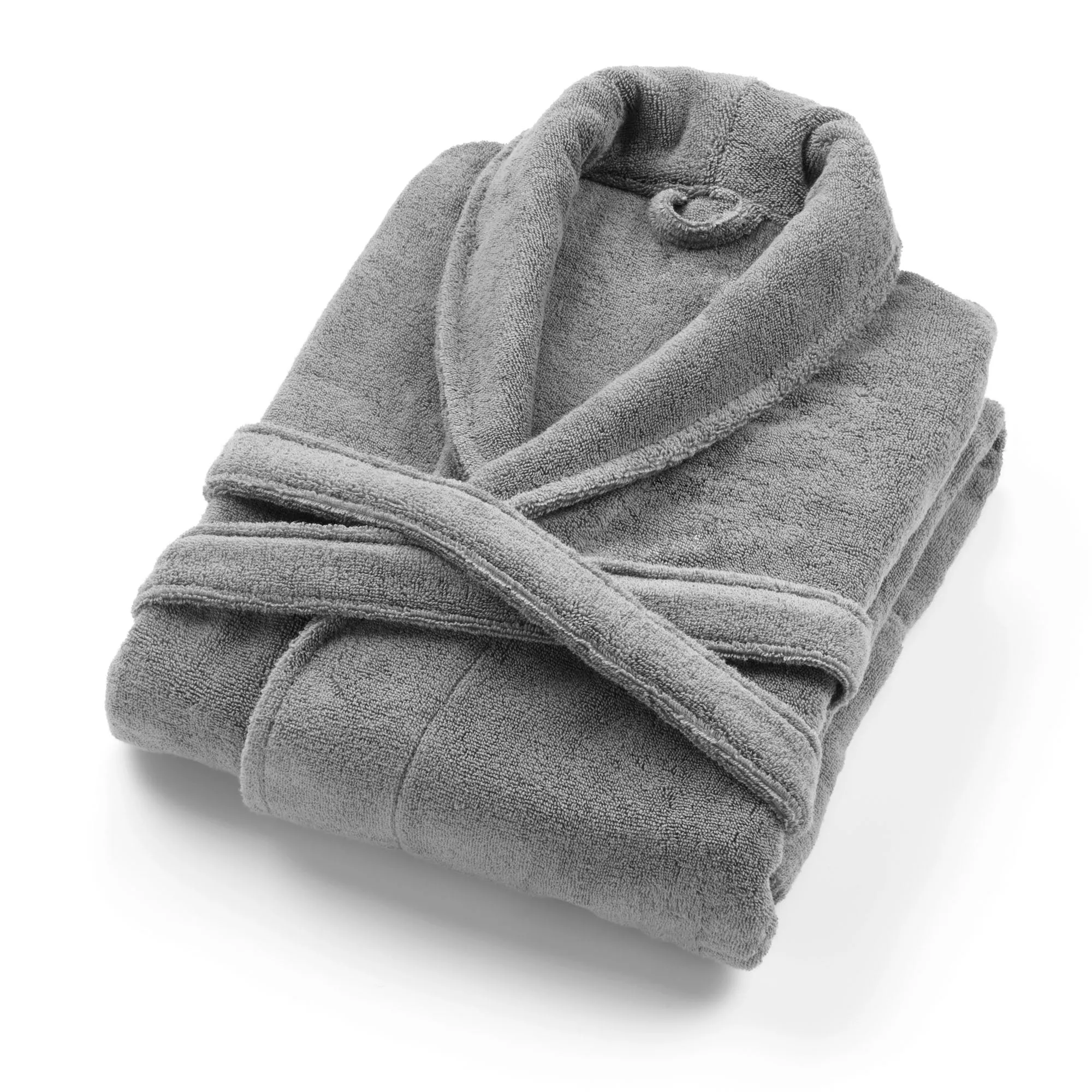 Luxurious 100% Pure Cotton Unisex Chicago Bathrobe in Dark Grey