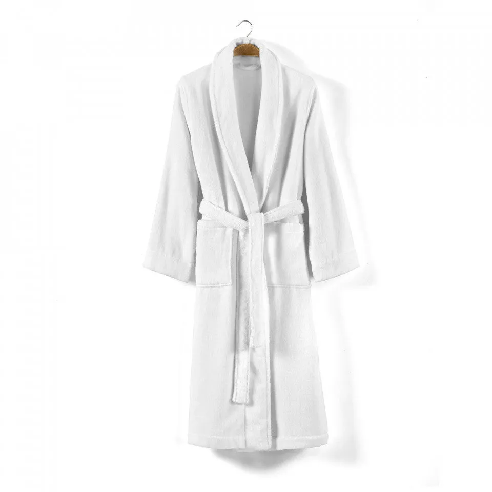 Luxurious 100% Pure Cotton Unisex Chicago Bathrobe in White