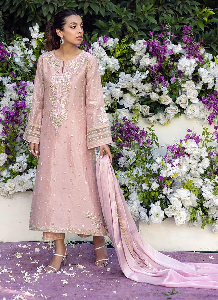 Luxury Pret- Willa Pink Shirt And Dupatta