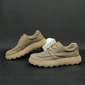 Men Casual Soft Canvas Lug Sole Casual Shoes