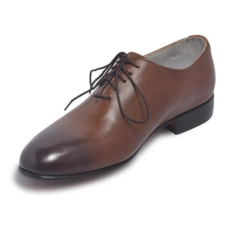 Men Two Tone Brown Formal Leather Shoes with Laces