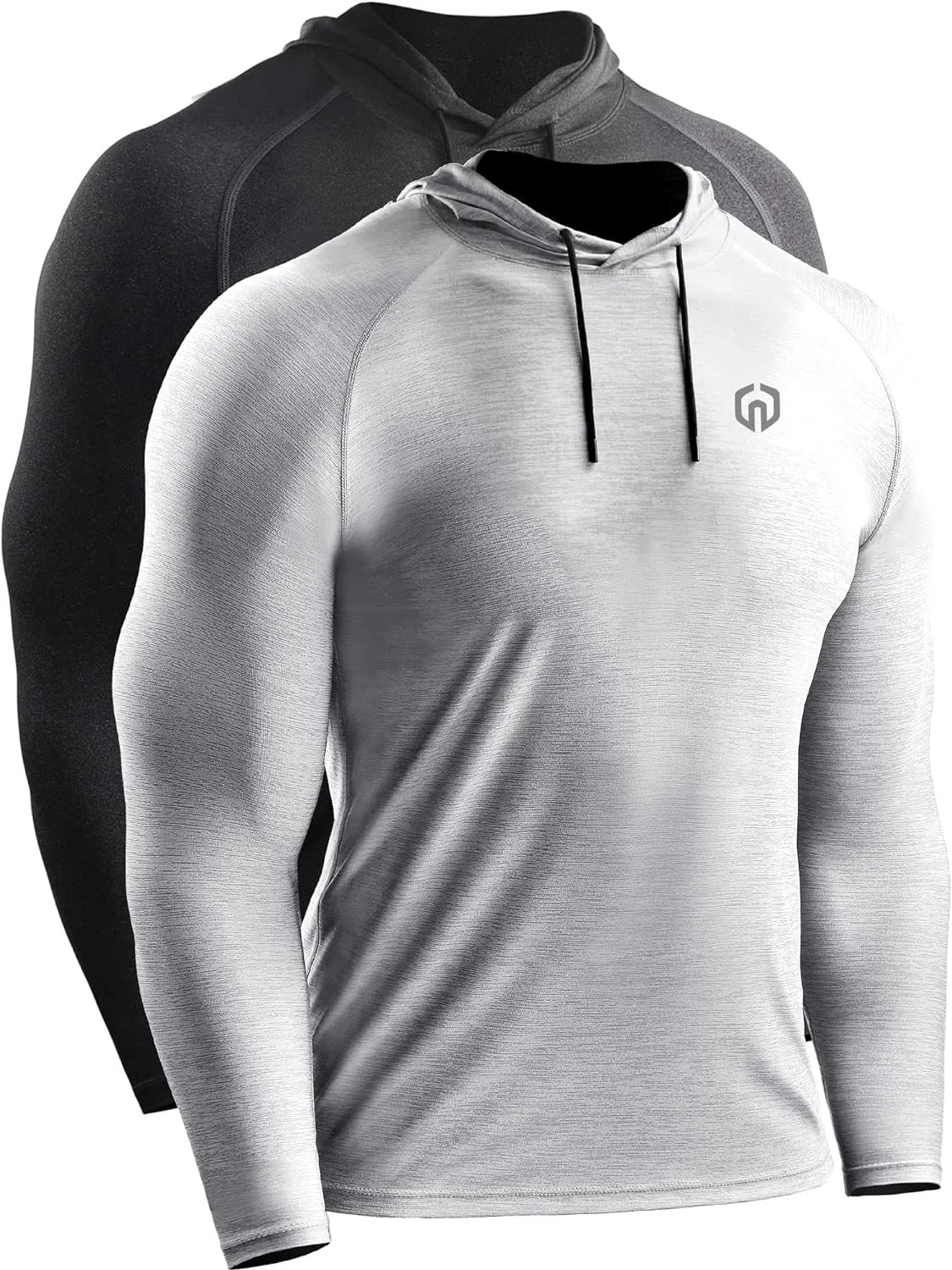 Men'S Dry Fit Athletic Shirt Workout Running Long Sleeve Shirts with Hoods