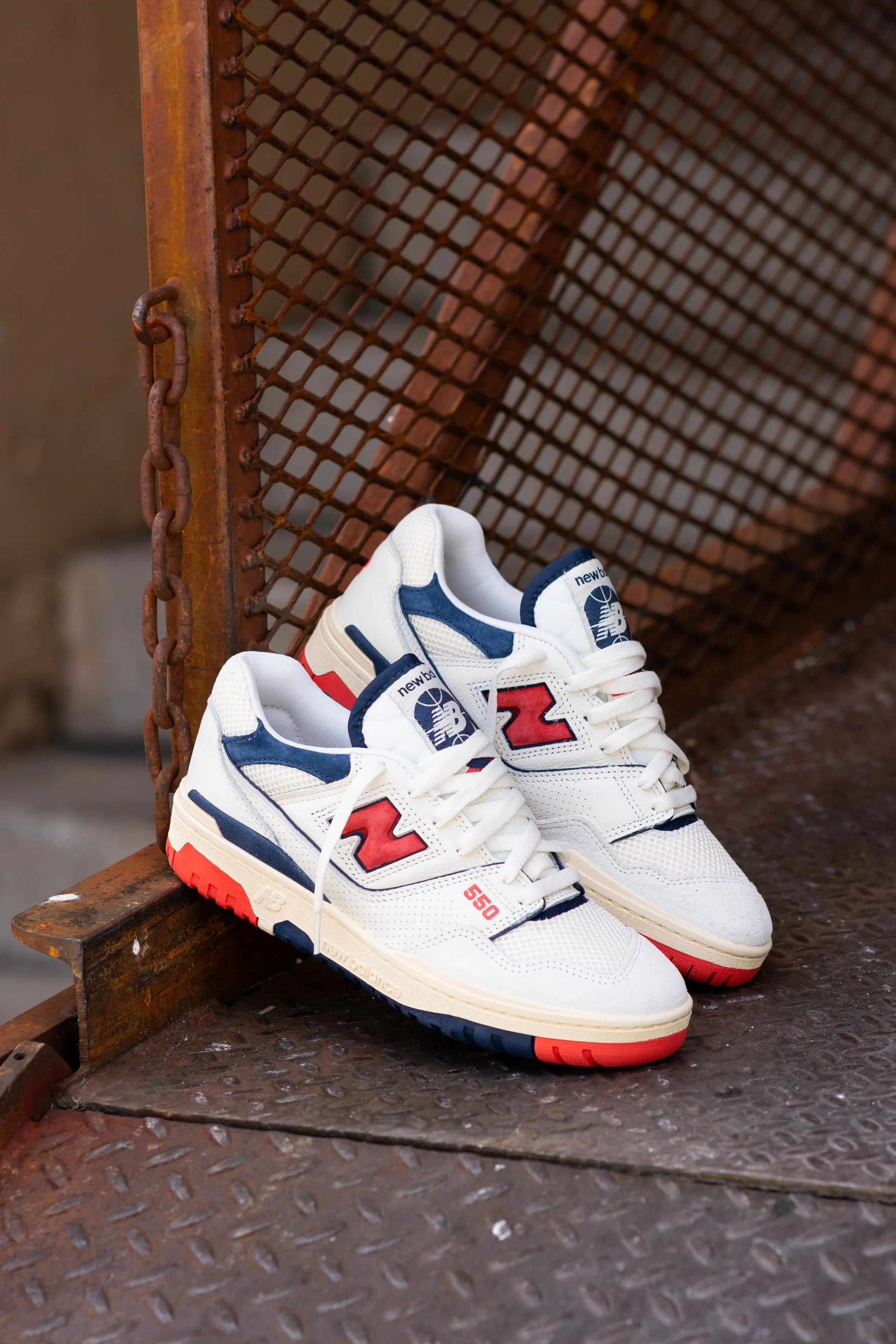 Mens New Balance 550 (White/Red) - BB550CPB