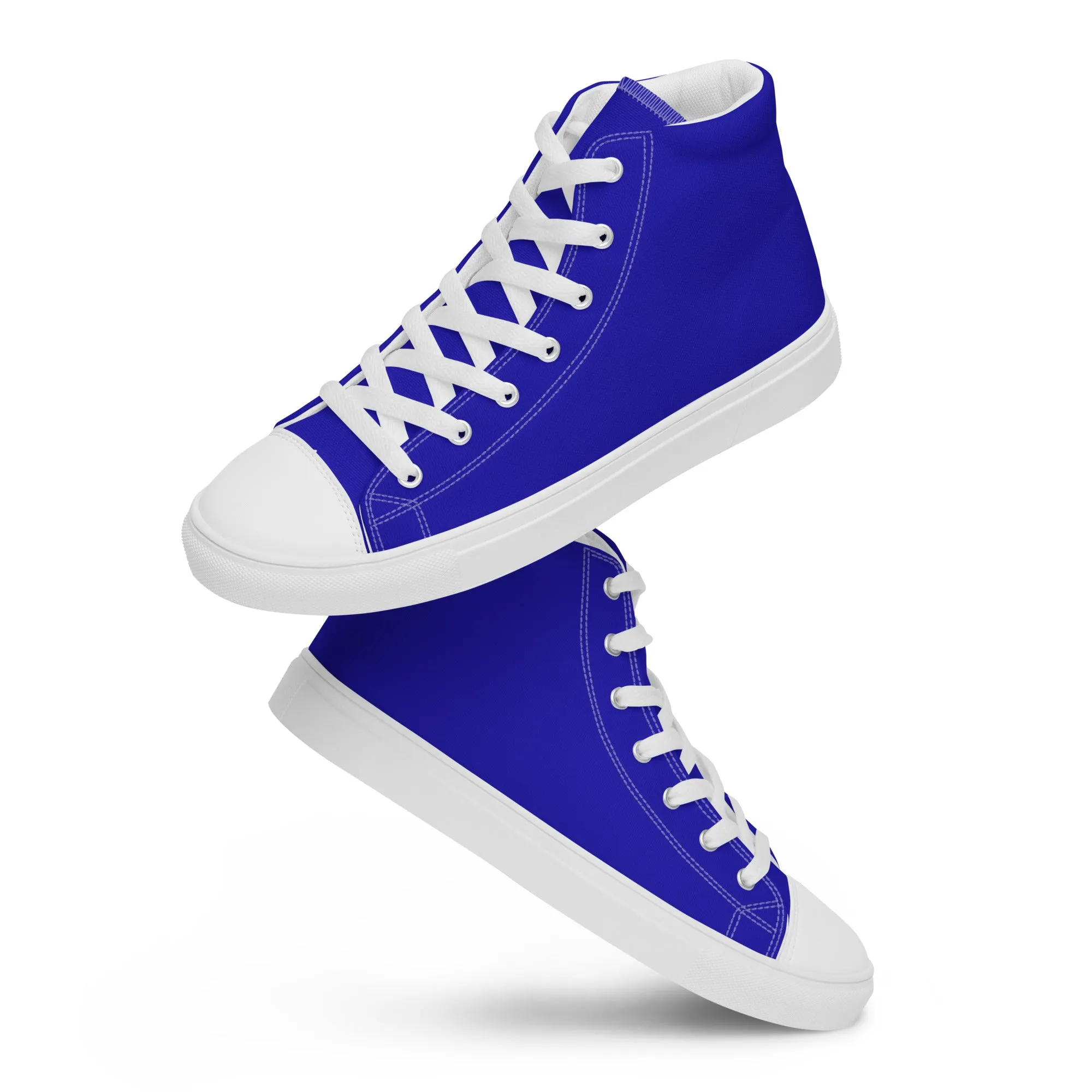 Men’s Royal Blue high top canvas shoes, Men's Blue High Top Sneakers