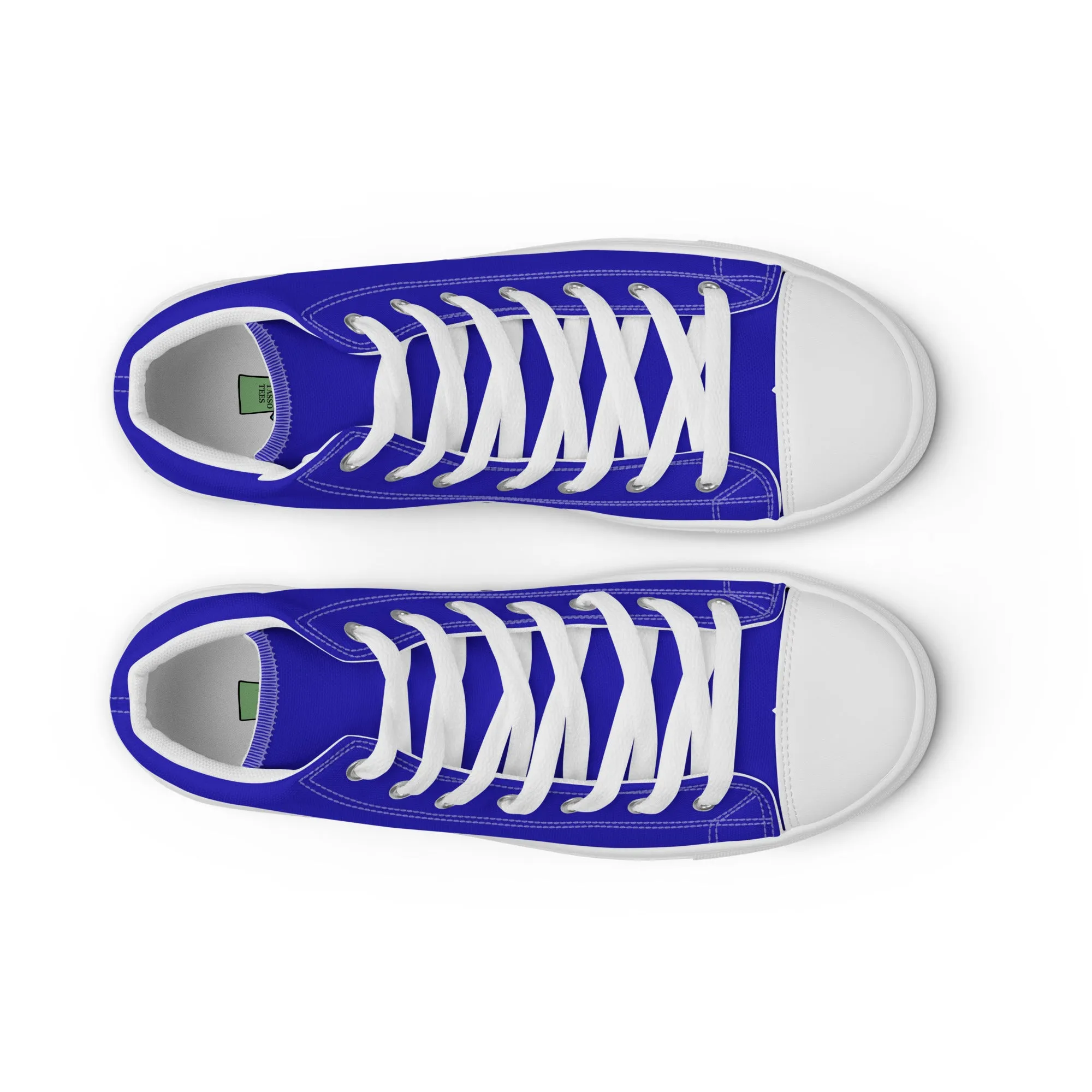 Men’s Royal Blue high top canvas shoes, Men's Blue High Top Sneakers