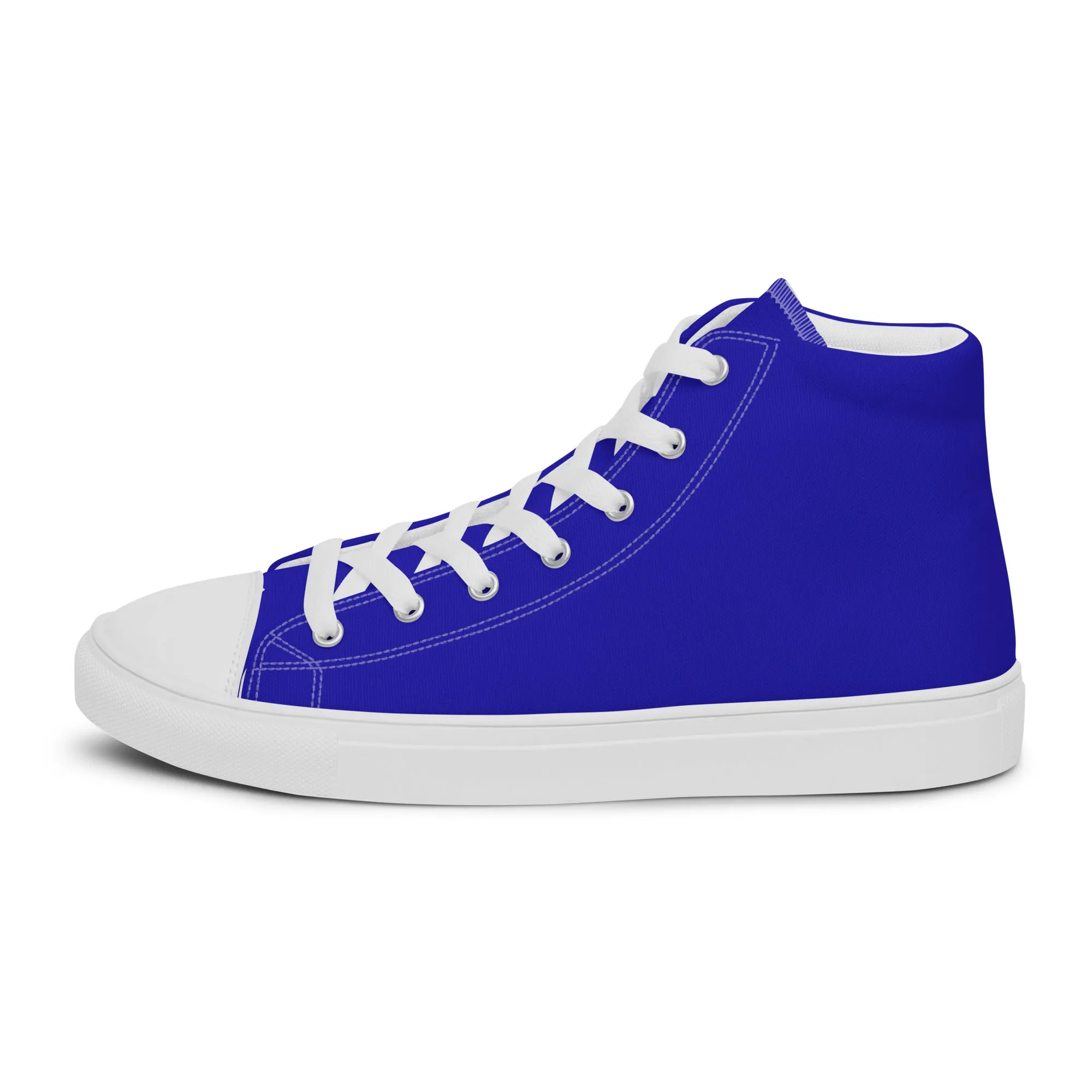 Men’s Royal Blue high top canvas shoes, Men's Blue High Top Sneakers