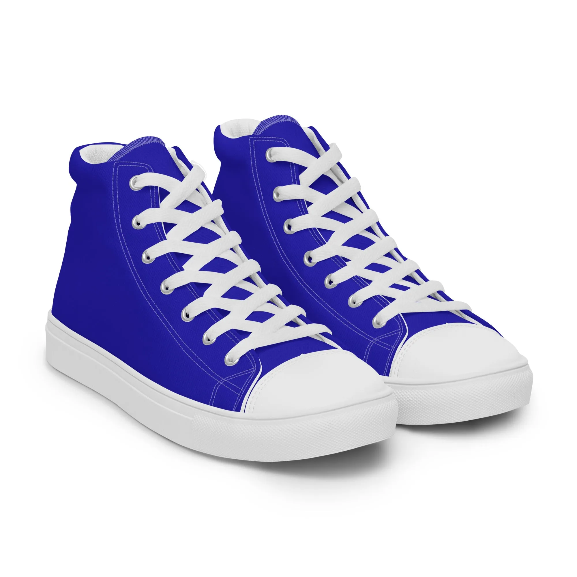 Men’s Royal Blue high top canvas shoes, Men's Blue High Top Sneakers