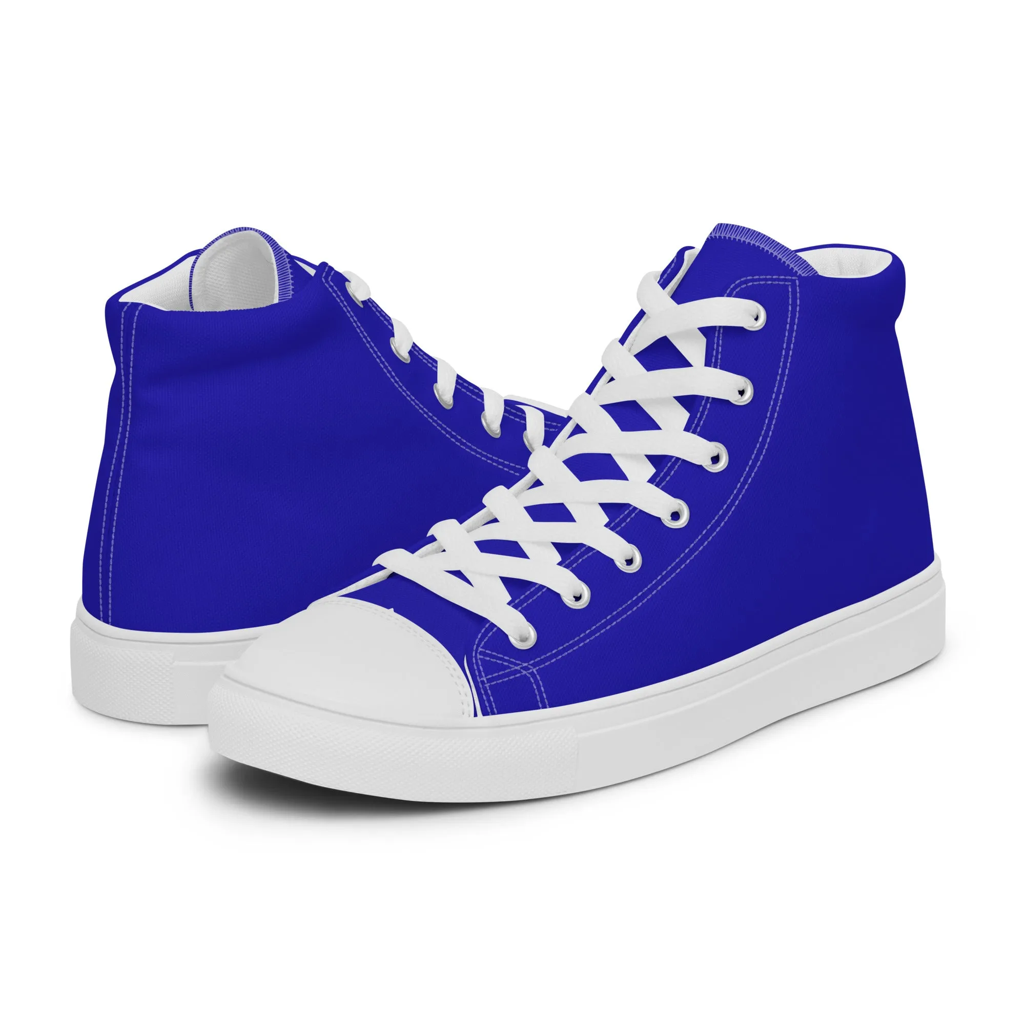 Men’s Royal Blue high top canvas shoes, Men's Blue High Top Sneakers