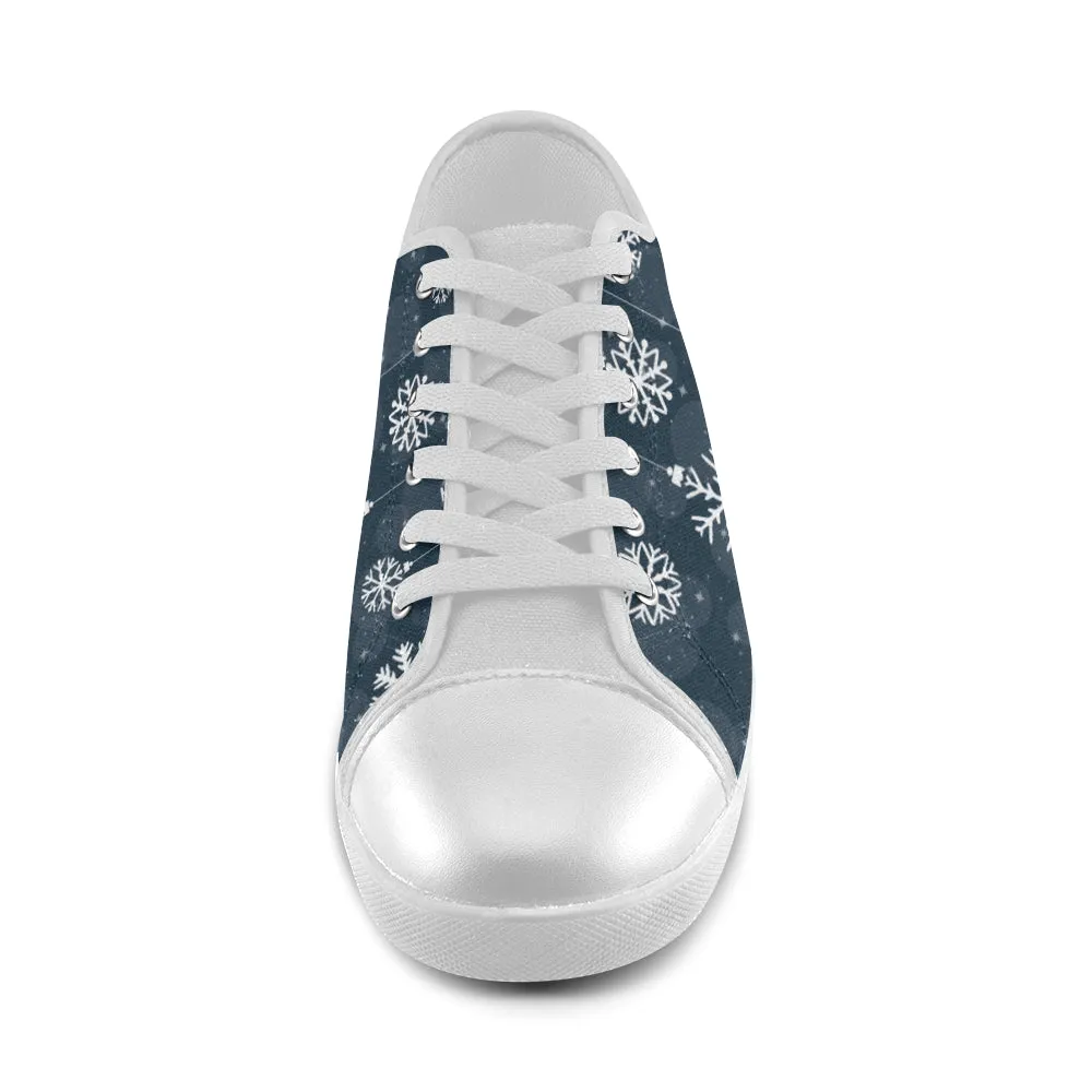 Men's Snowflake Christmas Print Canvas Low Top Shoes