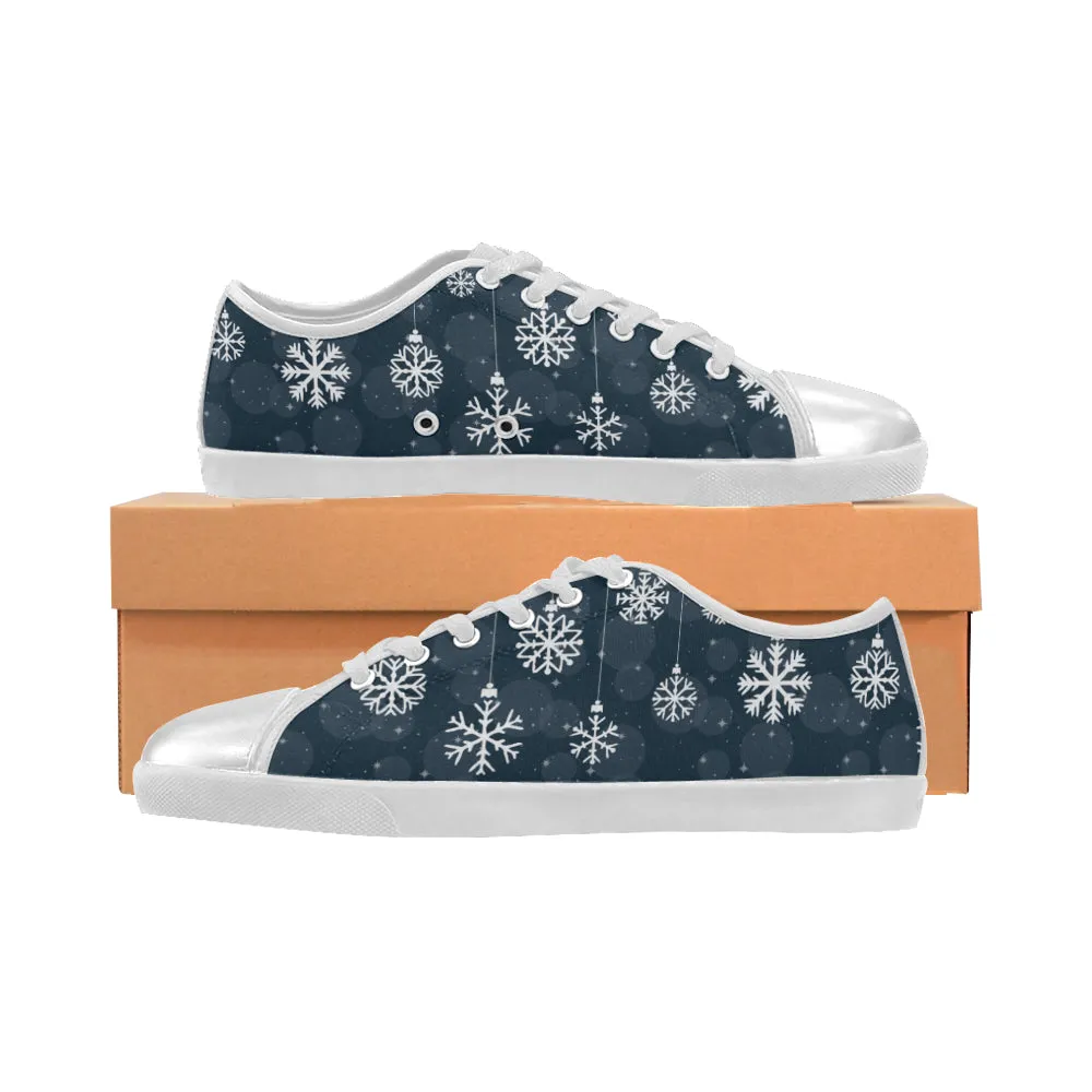 Men's Snowflake Christmas Print Canvas Low Top Shoes