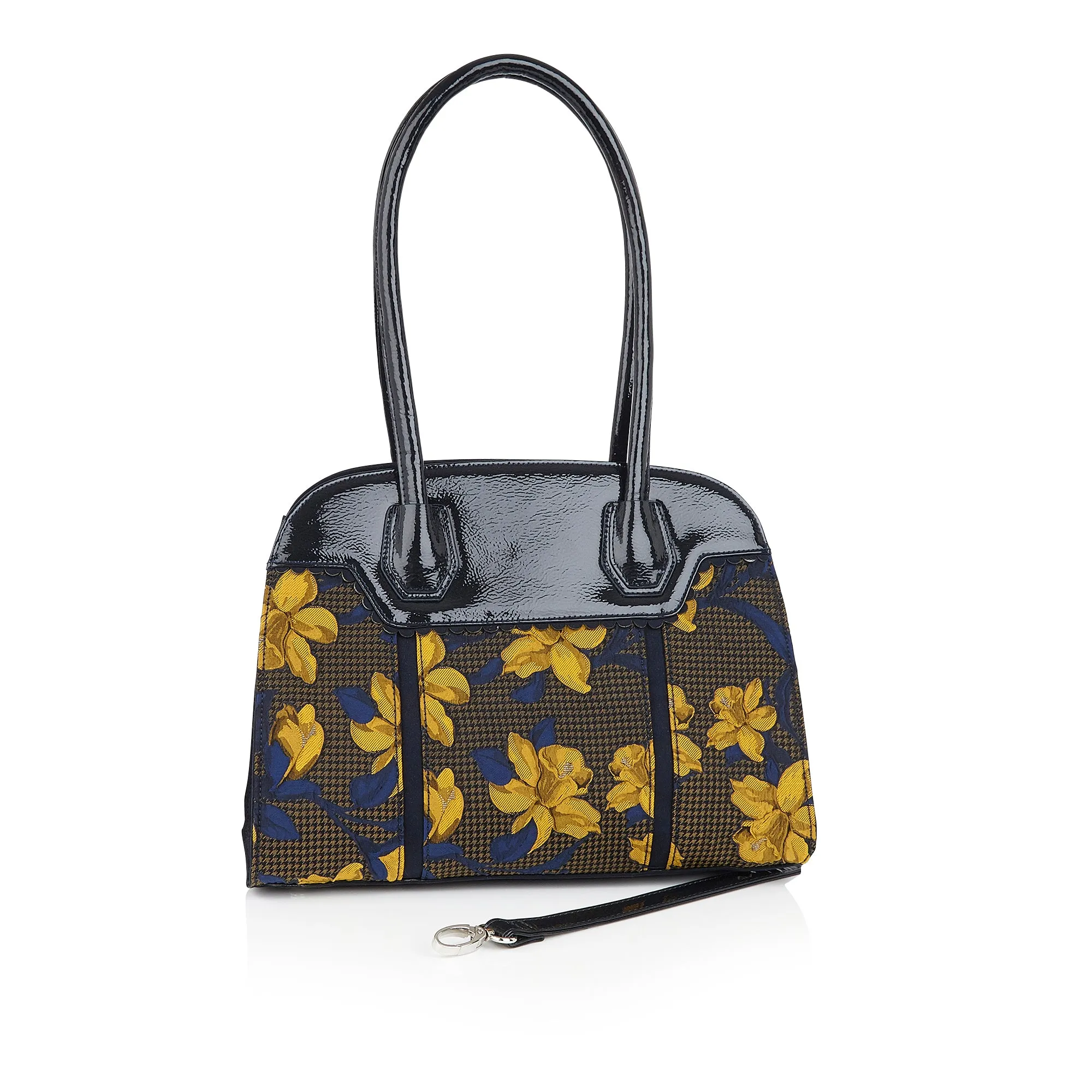 Montpellier Navy Blue & Mustard Large Shopper Bag (Matches Lulu & Amber Shoes) by Ruby Shoo