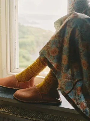 Moroccan Berber Babouche Slippers, Terracotta