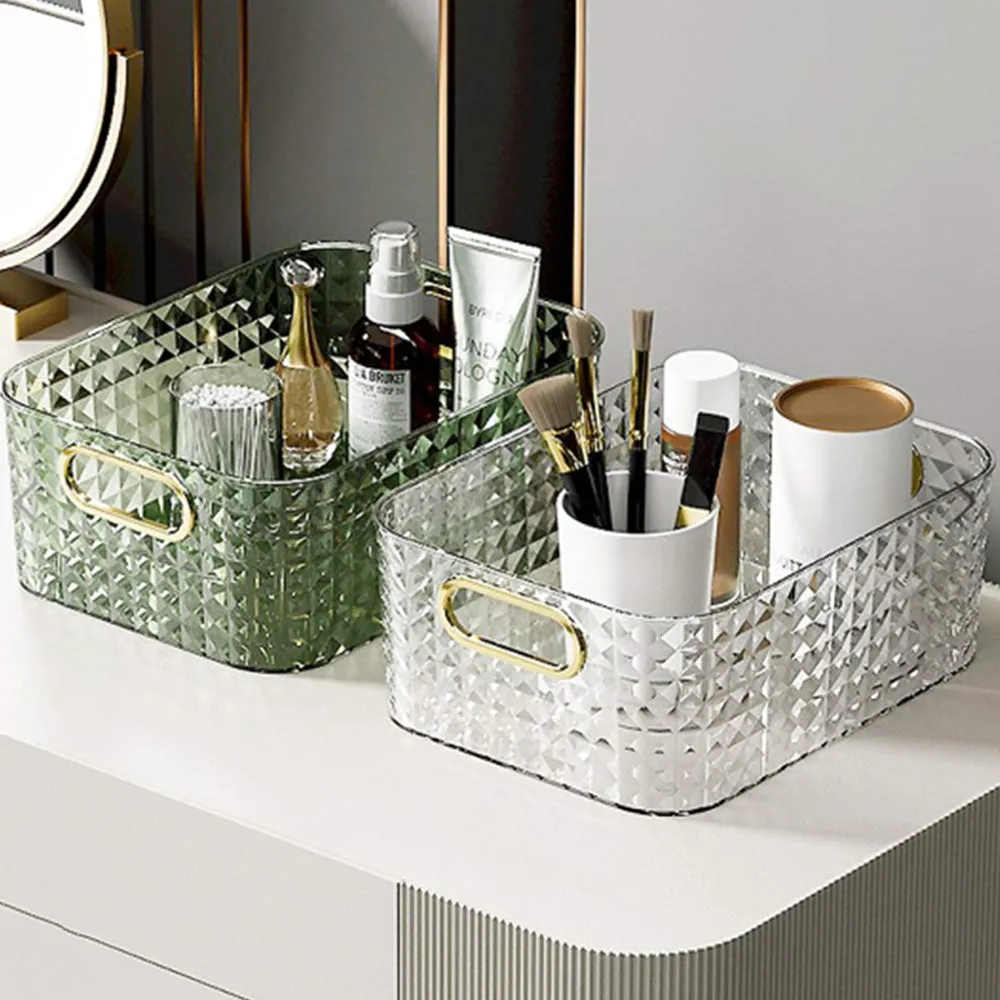 (Net) Crystal Cut Bathroom Organizer Sage - Elevate Your Bathroom Aesthetics