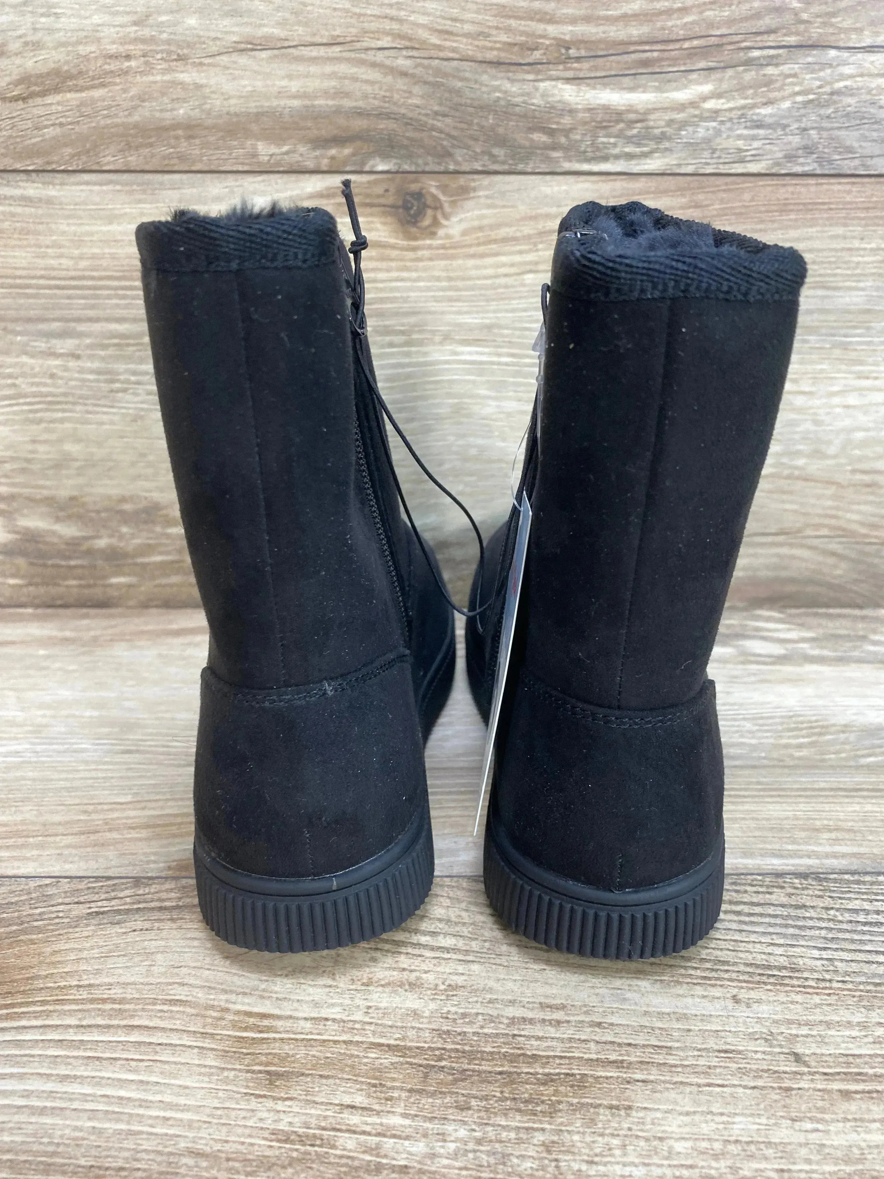 NEW Cat & Jack Holland Shearling Style Boots Black Sz 13c