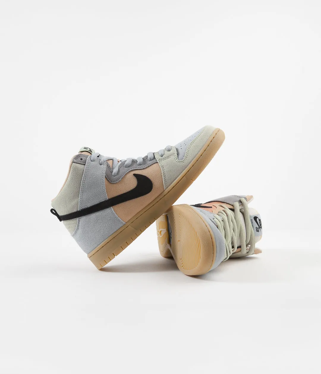 Nike SB Dunk High Pro Shoes - Particle Grey / Black - Terra Blush