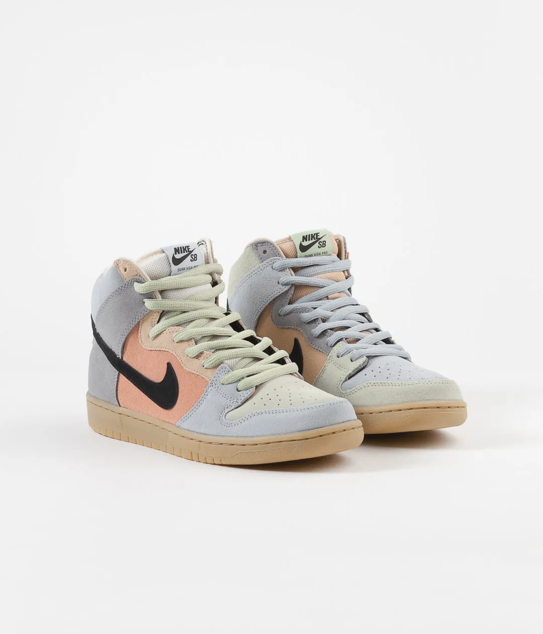 Nike SB Dunk High Pro Shoes - Particle Grey / Black - Terra Blush