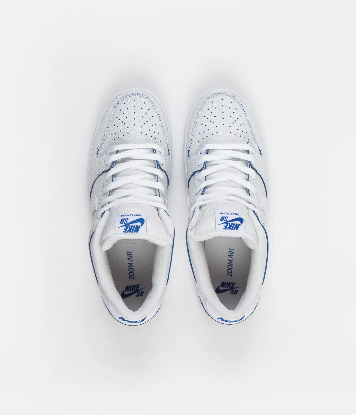 Nike SB Dunk Low Pro Premium Shoes - White / White - Game Royal