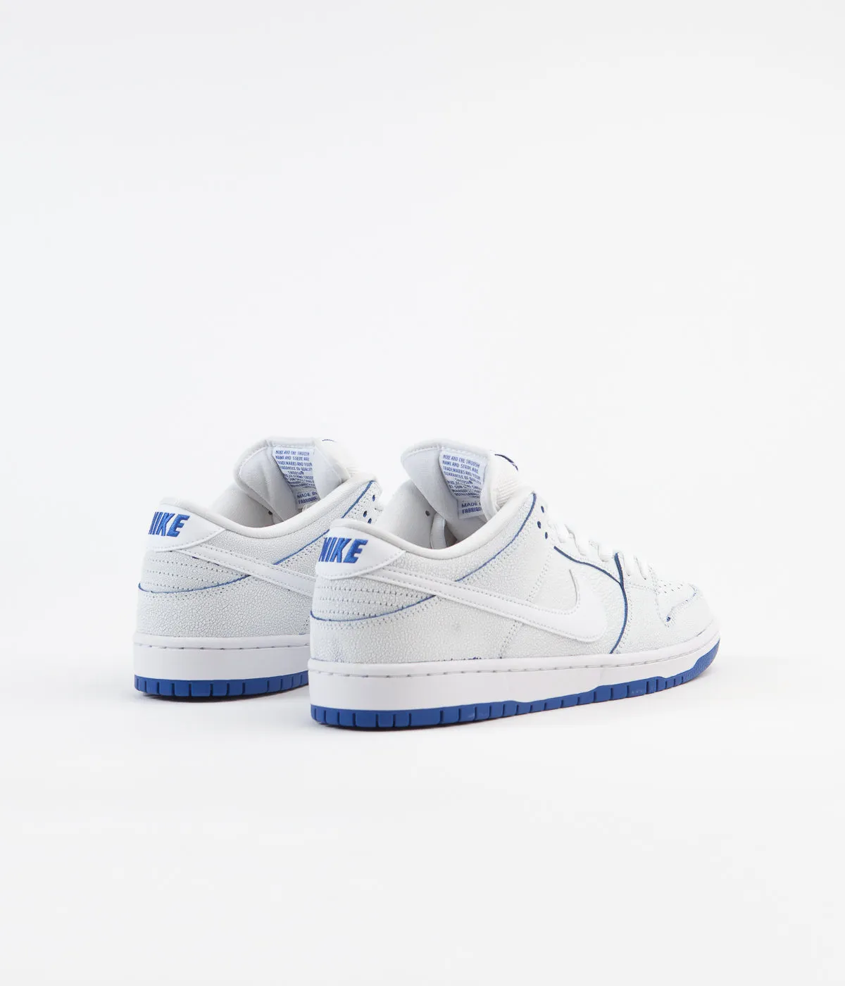 Nike SB Dunk Low Pro Premium Shoes - White / White - Game Royal