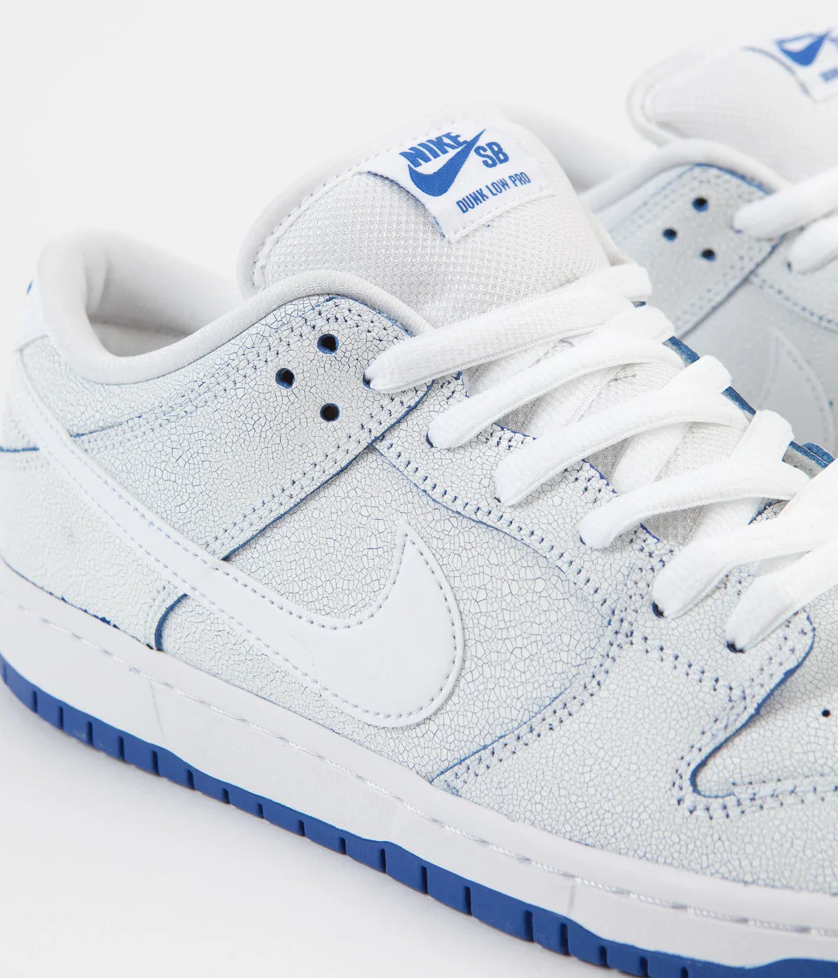 Nike SB Dunk Low Pro Premium Shoes - White / White - Game Royal