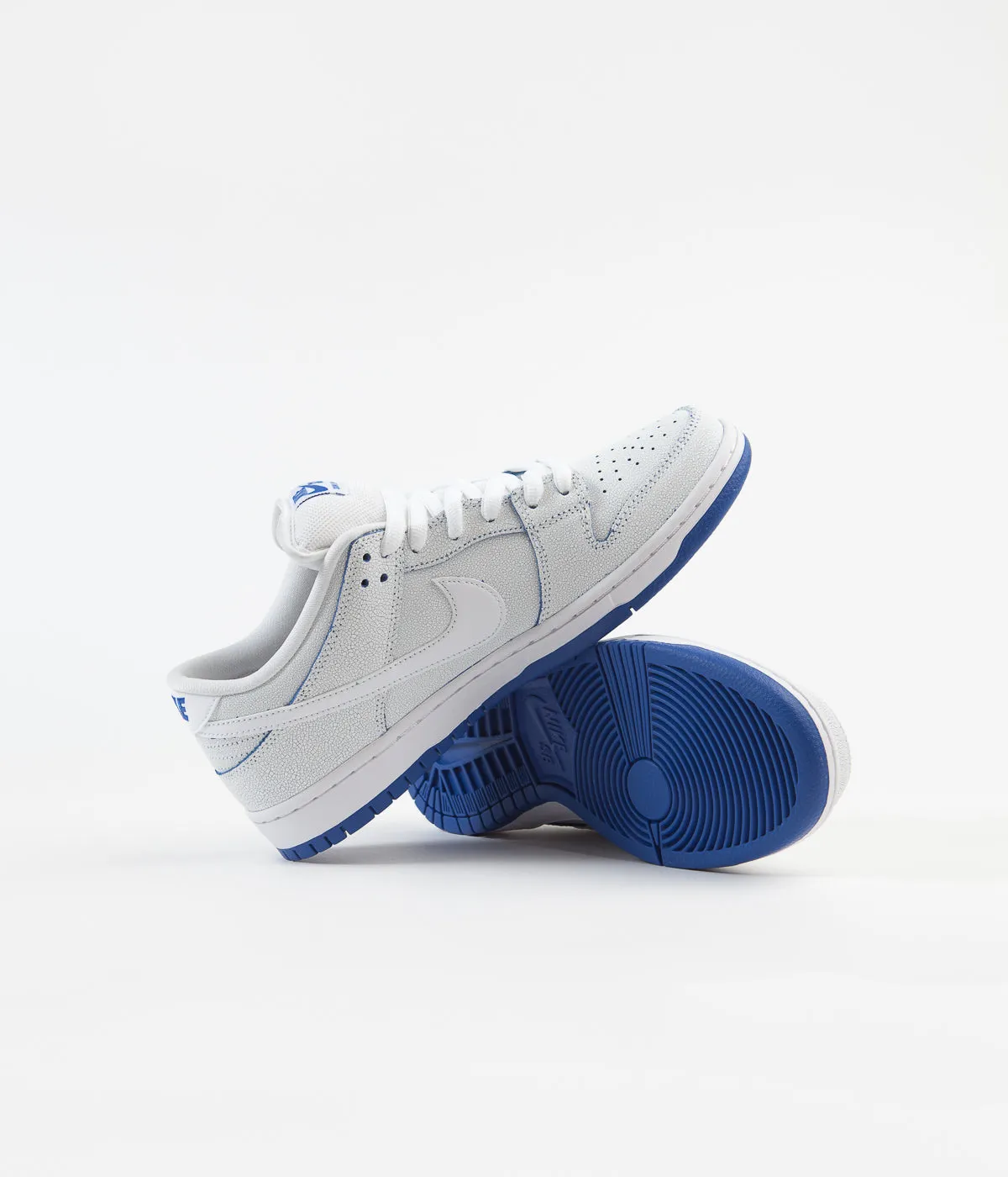 Nike SB Dunk Low Pro Premium Shoes - White / White - Game Royal